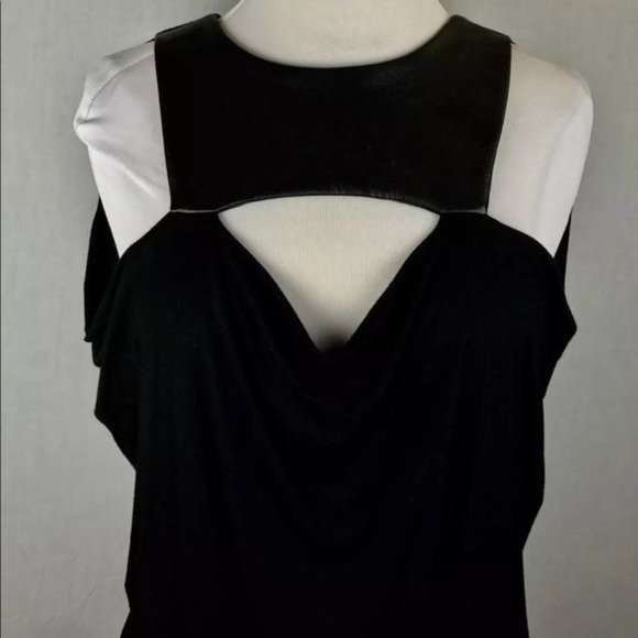 Yigal Azrouel Leather Bib Cut Out CUT25 Top - Picture 4 of 9